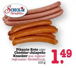 Scheck-in-Center Scheck-In Manufaktur Pikante Rote oder Cheddar-Jalapeño Knacker Angebot