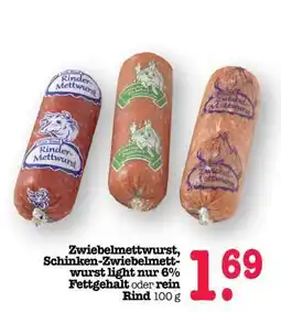 Scheck-in-Center Zwiebelmettwurst, Schinken-Zwiebelmettwurst light Angebot