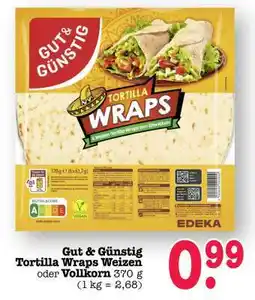 Scheck-in-Center Gut & Günstig Tortilla Wraps Weizen oder Vollkorn Angebot