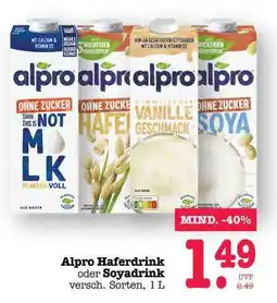 Scheck-in-Center Alpro Haferdrink oder Soyadrink Angebot