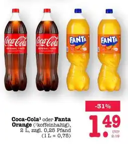 Scheck-in-Center Coca-Cola oder Fanta Orange Angebot