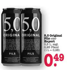 Scheck-in-Center 5,0 Original Pils oder Export Angebot