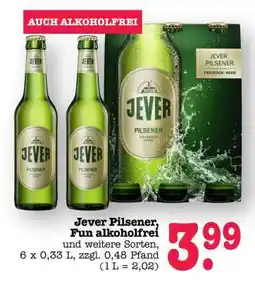 Scheck-in-Center Jever Pilsener, Fun alkoholfrei Angebot