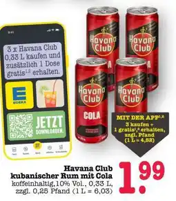 Scheck-in-Center Havana Club kubanischer Rum mit Cola Angebot