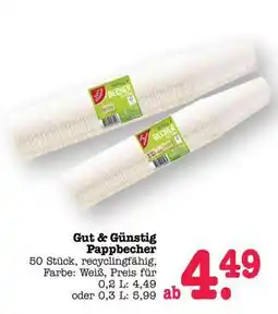 Scheck-in-Center Gut & Günstig Pappbecher Angebot