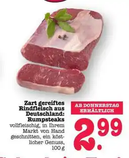 Scheck-in-Center Zart gereiftes Rindfleisch aus Deutschland: Rumpsteaks Angebot