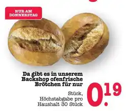 Scheck-in-Center Brötchen Angebot