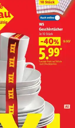 Lidl W5 Geschirrtücher Angebot
