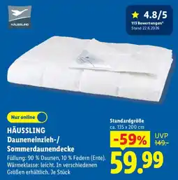 Lidl HÄUSSLING Dauneneinzieh-/Sommerdaunendecke Angebot