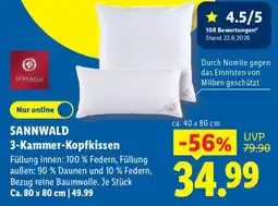 Lidl SANNWALD 3-Kammer-Kopfkissen Angebot