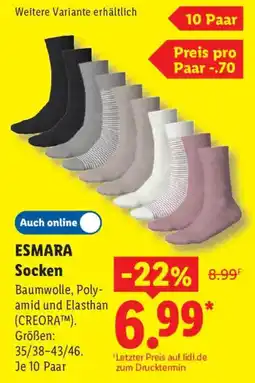 Lidl ESMARA Socken Angebot