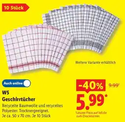 Lidl W5 Geschirrtücher Angebot