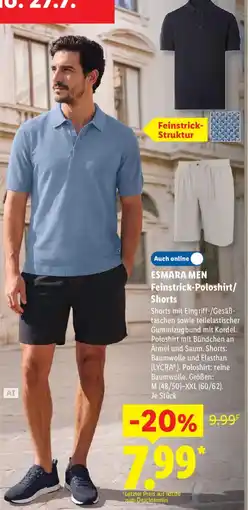 Lidl ESMARA MEN Feinstrick-Poloshirt/Shorts Angebot