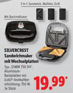 Lidl SILVERCREST Sandwichmaker mit Wechselplatten Angebot