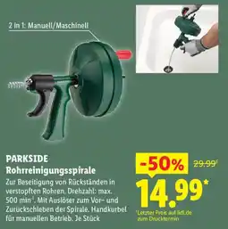 Lidl PARKSIDE Rohrreinigungsspirale Angebot