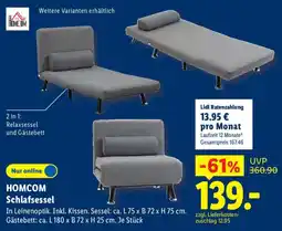 Lidl HOMCOM Schlafsessel Angebot