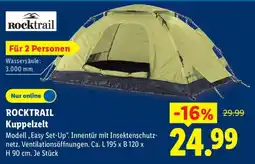 Lidl ROCKTRAIL Kuppelzelt Angebot