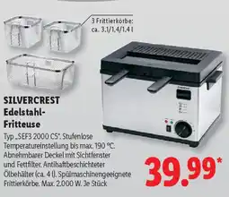 Lidl SILVERCREST Edelstahl- Fritteuse Typ,,SEF3 2000 C5". Angebot