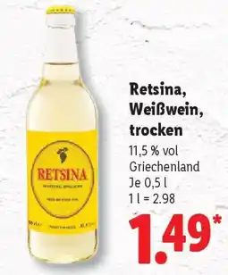 Lidl Retsina, Weißwein, trocken Angebot