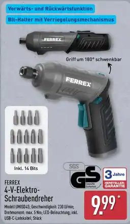 Aldi Nord FERREX 4-V-Elektro-Schraubendreher Angebot