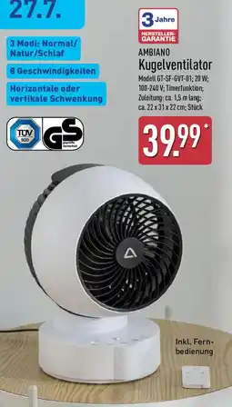 Aldi Nord AMBIANO Kugelventilator Angebot