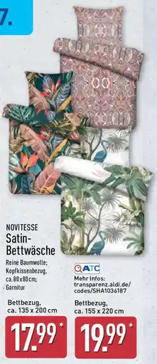 Aldi Nord NOVITESSE Satin-Bettwäsche Angebot