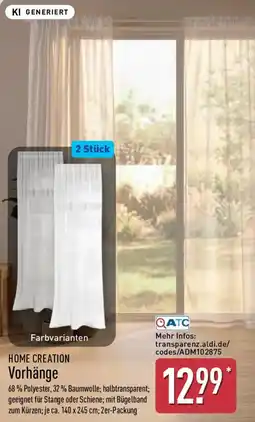 Aldi Nord HOME CREATION Vorhänge Angebot