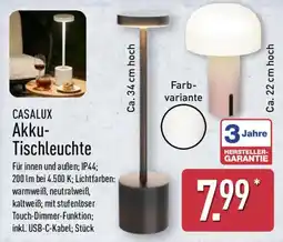 Aldi Nord CASALUX Akku-Tischleuchte Angebot