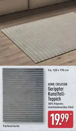 Aldi Nord HOME CREATION Gerippter Kunstfell-Teppich Angebot