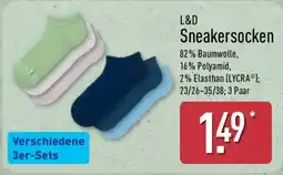 Aldi Nord L&D Sneakersocken Angebot