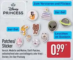 Aldi Nord Disney PRINCESS Patches/Sticker Angebot