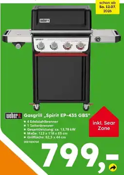 Globus Baumarkt weber Gasgrill „Spirit EP-435 GBS“ Angebot