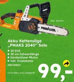 Globus Baumarkt Akku Kettensäge "PMAKS 2040" Solo Angebot