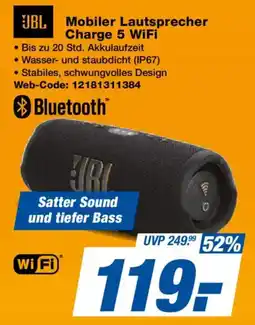 Expert JBL Mobiler Lautsprecher Charge 5 WiFi Angebot