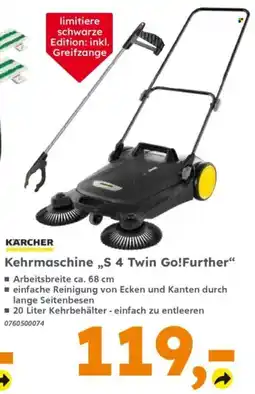Globus Baumarkt KÄRCHER Kehrmachine „S 4 Twin Go!Further“ Angebot