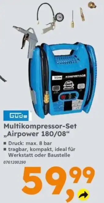 Globus Baumarkt Güde Multikompressor-Set „Airpower 180/08“ Angebot