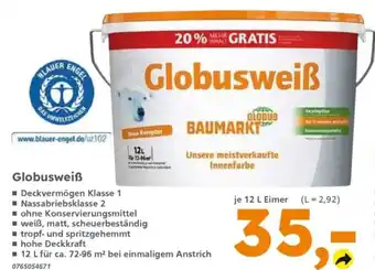 Globus Baumarkt Globusweiß Angebot