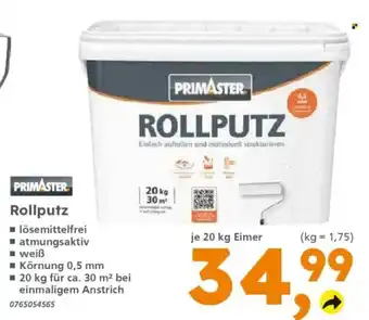 Globus Baumarkt PRIMASTER Rollputz Angebot