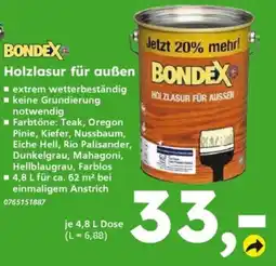 Globus Baumarkt BONDEX Holzlasur für außen Angebot