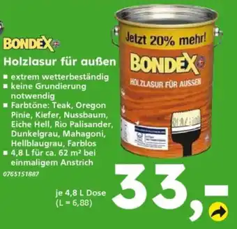 Globus Baumarkt BONDEX Holzlasur für außen Angebot