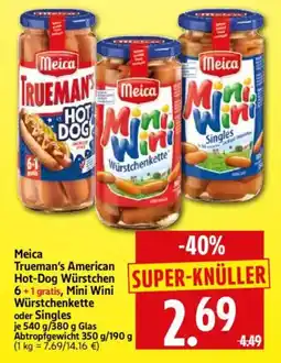 Edeka Herkules Meica Trueman's American Hot-Dog Würstchen Angebot
