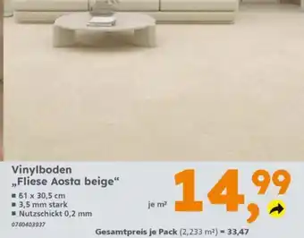 Globus Baumarkt Vinylboden "Fliese Aosta beige" Angebot