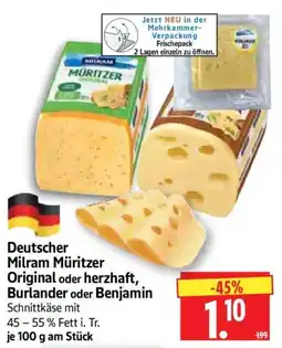 Edeka Herkules Deutscher Milram Müritzer Schnittkäse Angebot