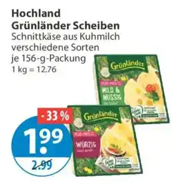 V Markt Hochland Grünländer Scheiben Schnittkäse aus Kuhmilch Angebot