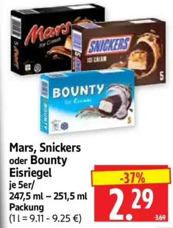 Edeka Herkules Mars, Snickers oder Bounty Eisriegel Angebot