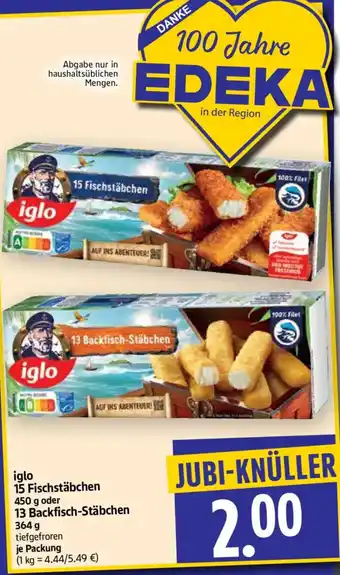 Edeka Herkules iglo 15 Fischstäbchen Angebot