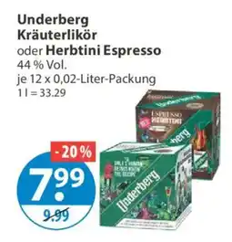 V Markt Underberg Kräuterlikör oder Herbtini Espresso Angebot