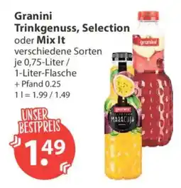 V Markt Granini Trinkgenuss, Selection oder Mix It Angebot