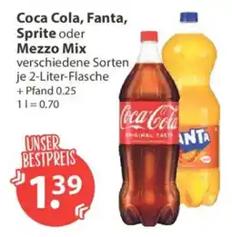 V Markt Coca Cola, Fanta, Sprite oder Mezzo Mix Angebot