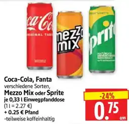 Edeka Herkules Coca-Cola, Fanta, Mezzo Mix oder Sprite Angebot